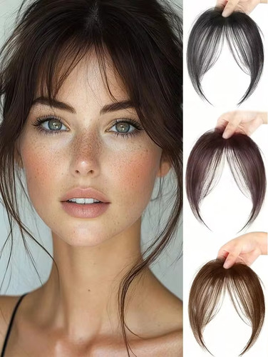 Real natural fringe bangs - real, clip