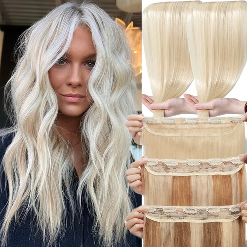 Invisible clip blonde remy - invisible, in